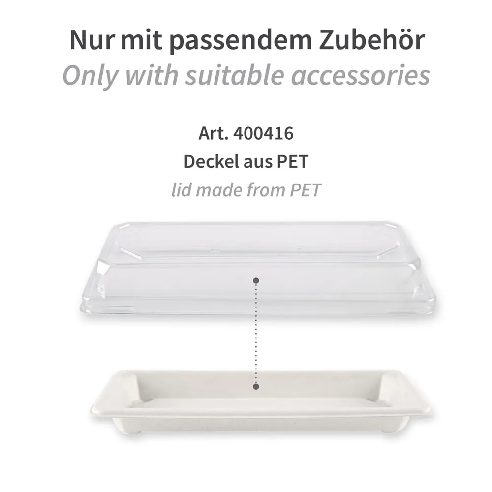 NatureStar Sushi-Schale Zuckerrohr 22,1 cm weiß 500 Stück fettbeständig