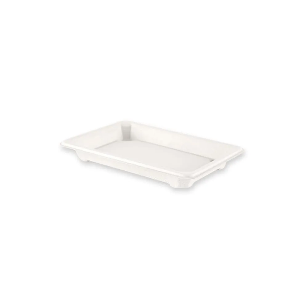 NatureStar Sushi-Schale Zuckerrohr 22,1 cm weiß 500 Stück fettbeständig