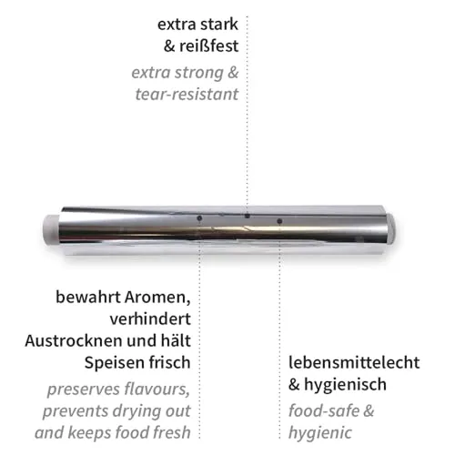 Hygostar Aluminiumfolie 150mx45cm silber 4 Stück 11my