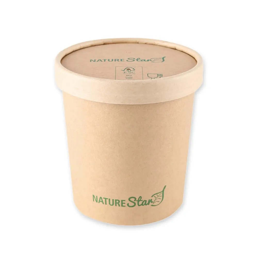 NatureStar Minestrone Deckel 9,7cm 500 St braun Kraftpapier