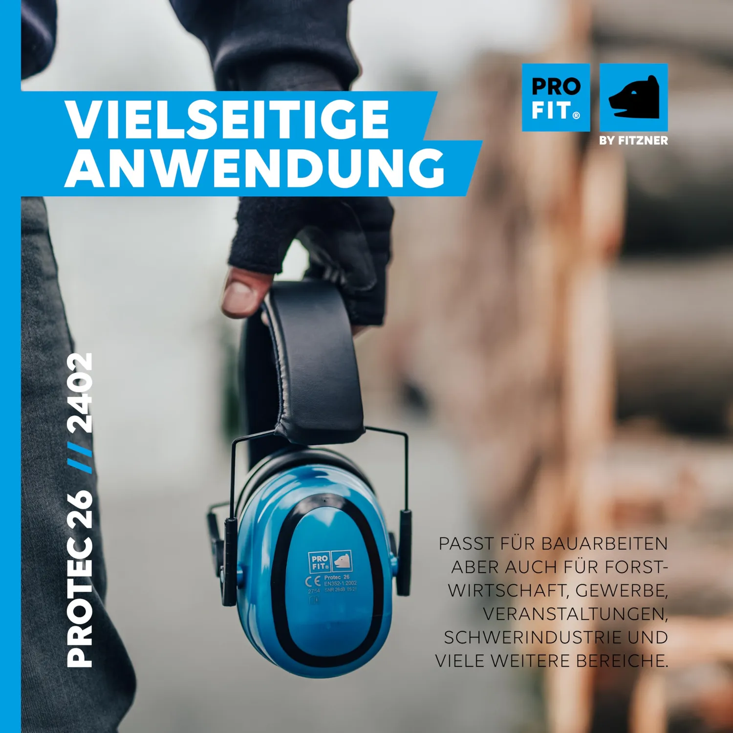ProFit Protec 26 Gehörschutzkapsel blau SNR 26 dB faltbar
