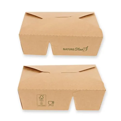 NatureStar Menu Foodboxen 2-geteilt 200 Stück Kraftpapier