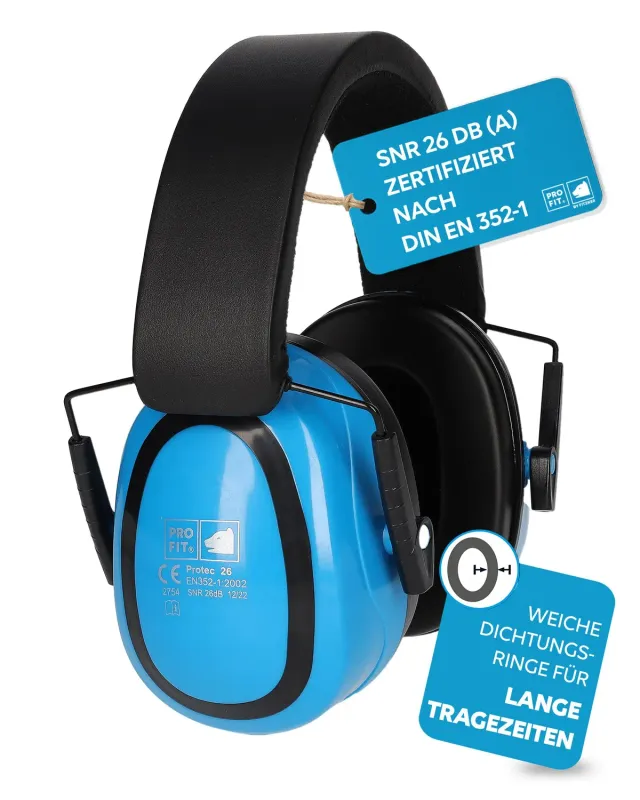 ProFit Protec 26 Gehörschutzkapsel blau SNR 26 dB faltbar