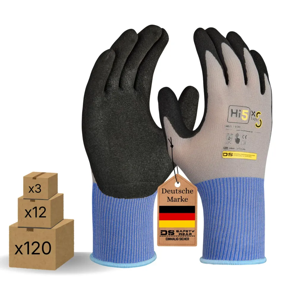 Hi5 X-Super S Arbeitshandschuhe L 3 Stück Sandy-Nitril