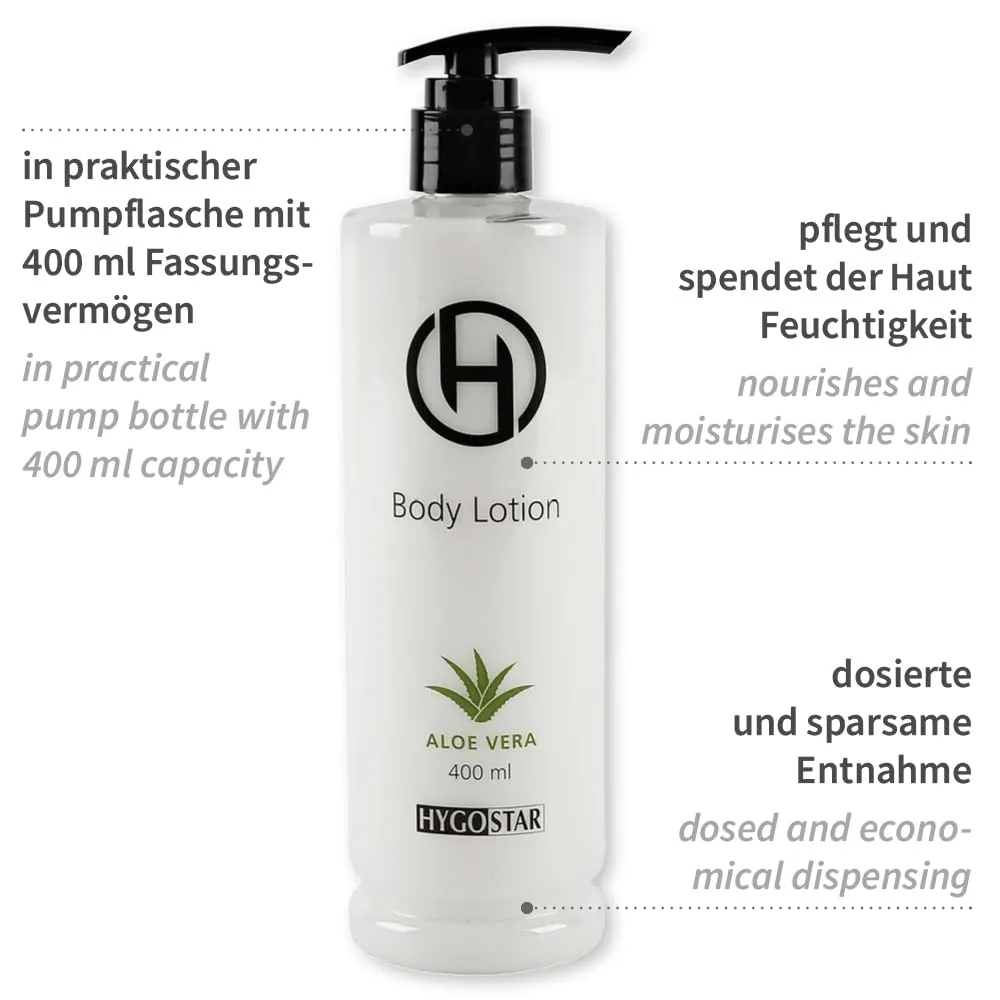Hygostar Body Lotion Pumpspender 400 ml 30 Stück Aloe Vera
