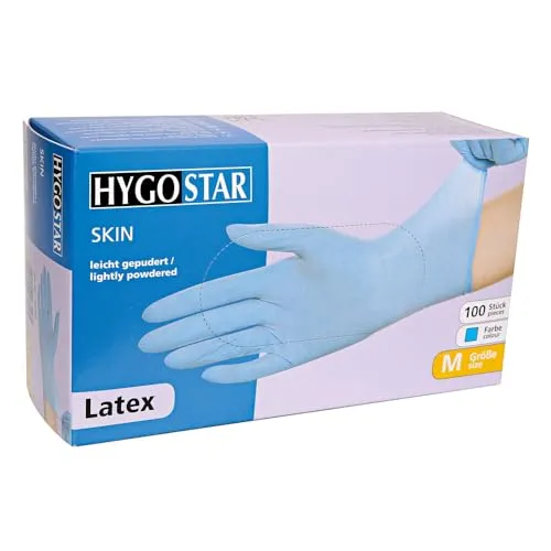Hygostar Allfood Skin Einmalhandschuhe 100 Stück 8/M blau gepudert