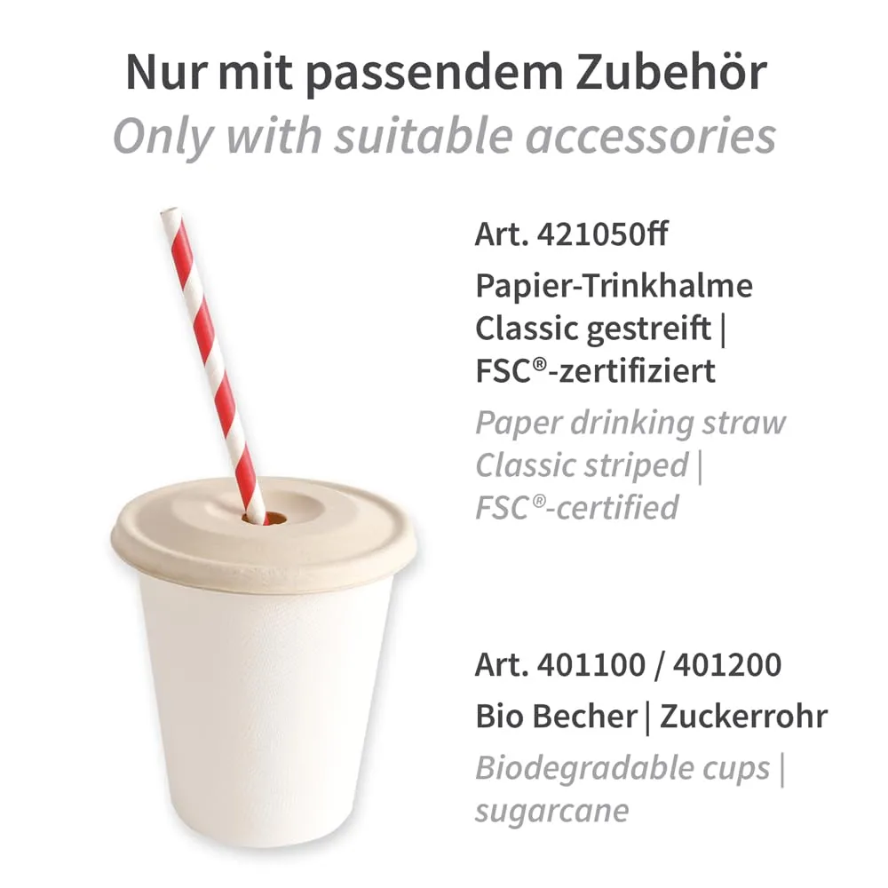 NatureStar Flachdeckel Zuckerrohr natur 1000 Stück Ø9,4cm