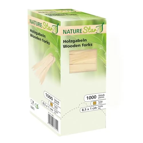 NatureStar Pommesgabeln Holz 9cm 10000 Stück zweizackig