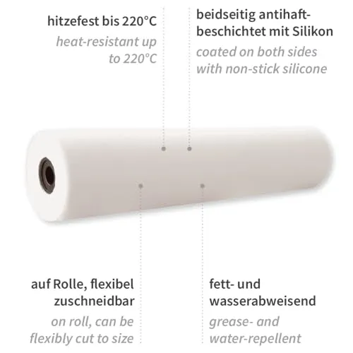 Hygostar Backpapier Light Rolle 200mx57cm 6 Stück silikonbeschichtet