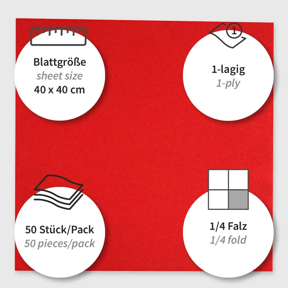 NatureStar Eleganza Airlaid-Servietten rot 40x40 500 Stk stoffähnlich