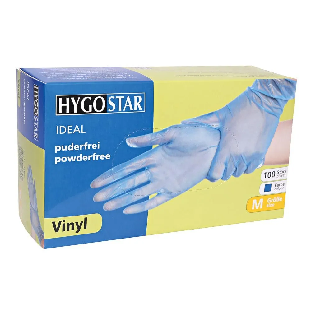 Hygostar Ideal Vinylhandschuhe blau M 1000 St puderfrei
