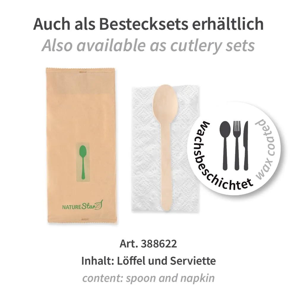 NatureStar Holzlöffel 16cm 1000 Stück wachsbeschichtet FSC