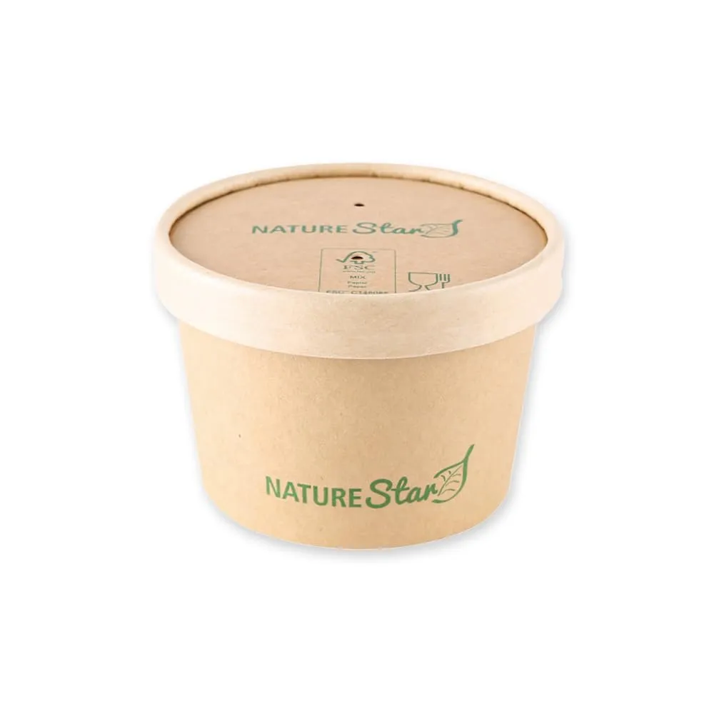 NatureStar Minestrone Deckel 9,7cm 500 St braun Kraftpapier