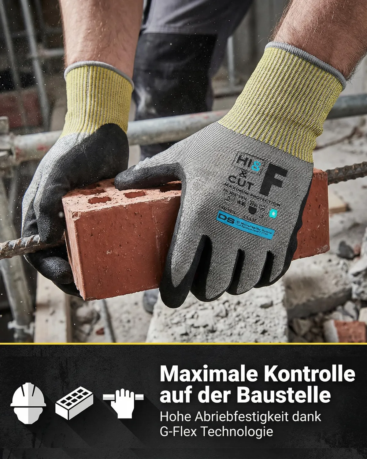 Hi5 X-Cut Schnittschutzhandschuhe XL 3 Stück Level F Nitril