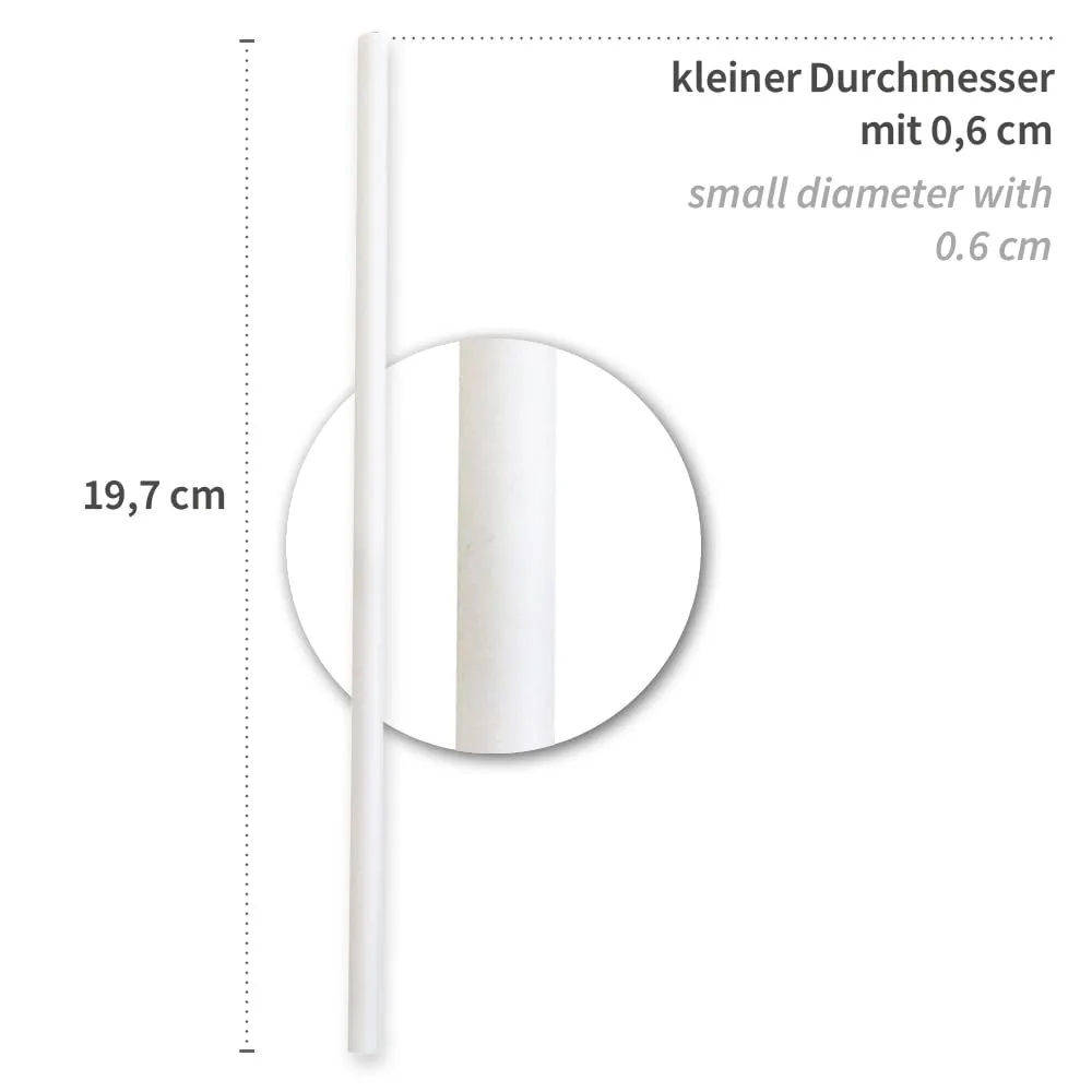 NatureStar Classic Papiertrinkhalme weiß 19,7 cm 3000 Stück