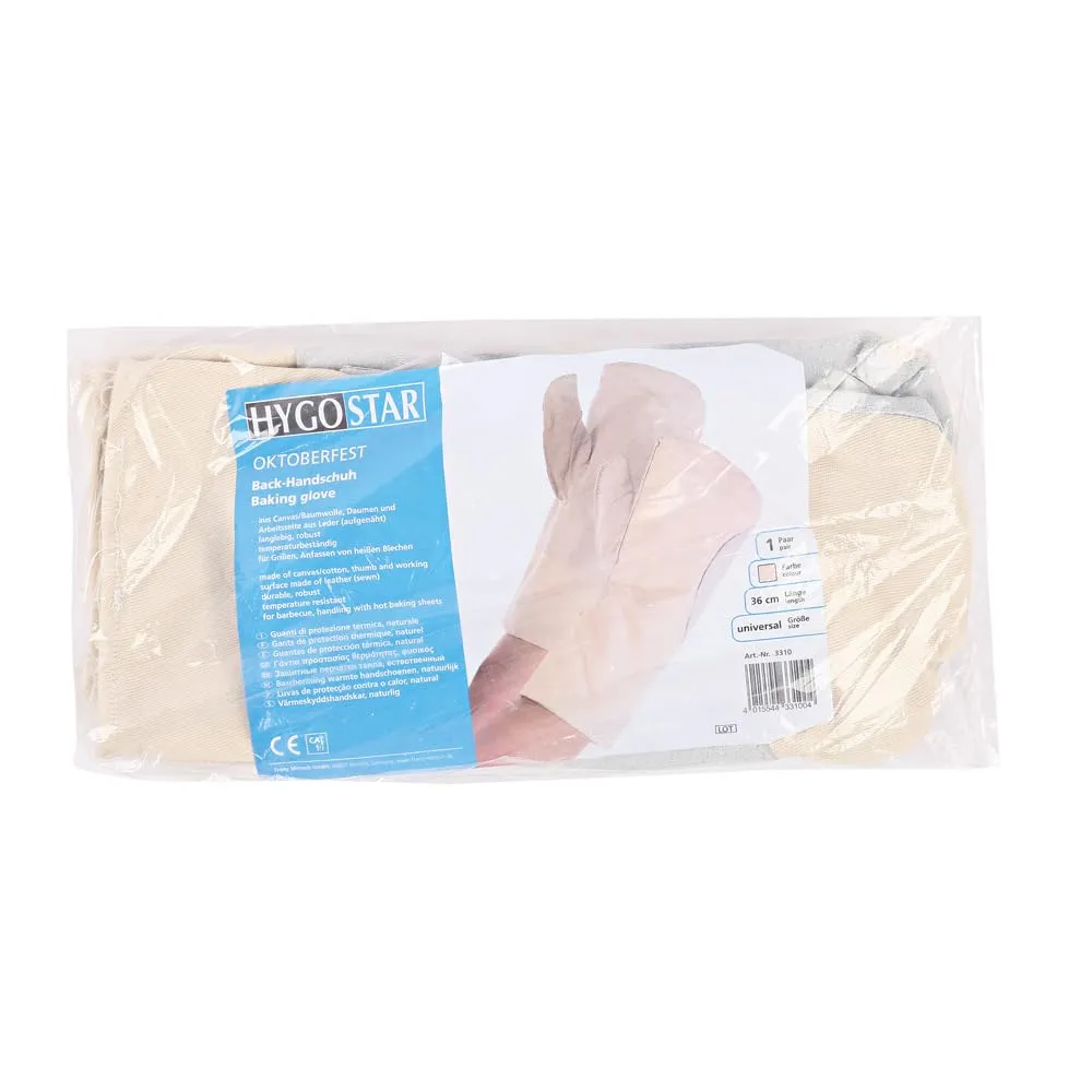 Hygostar Ofenhandschuhe Leder 35cm Backhandschuhe 2 Stück 250°C