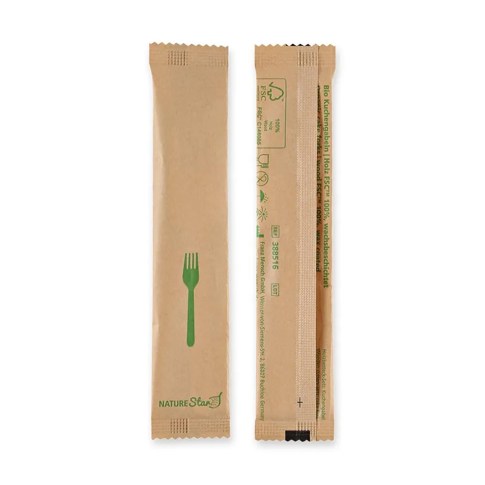 NatureStar Kuchengabel Holz 11,5 cm 500 Stück einzeln