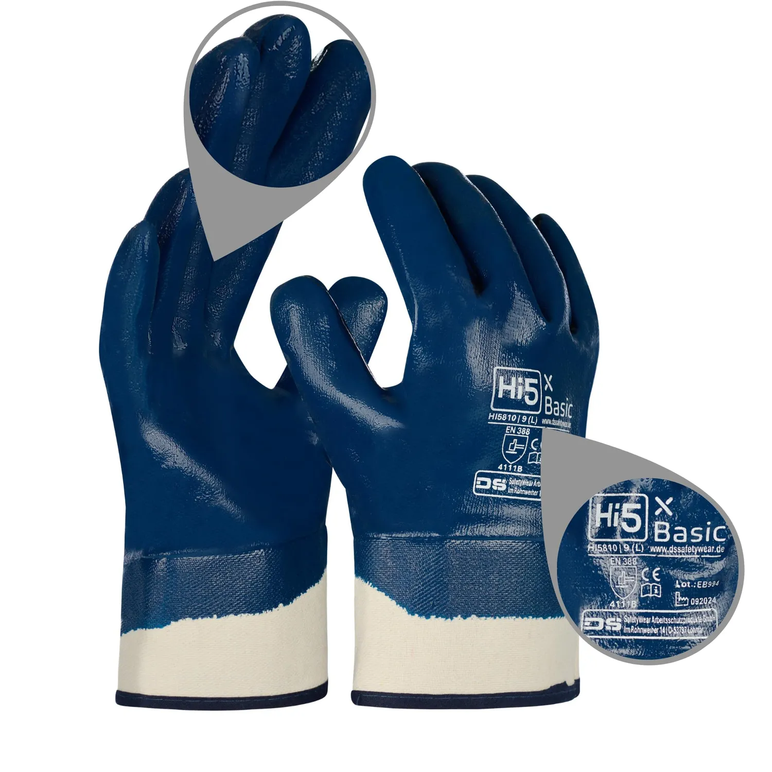 Hi5 X-Basic HI5810 Nitrilhandschuhe 3 Paar XL abriebfest