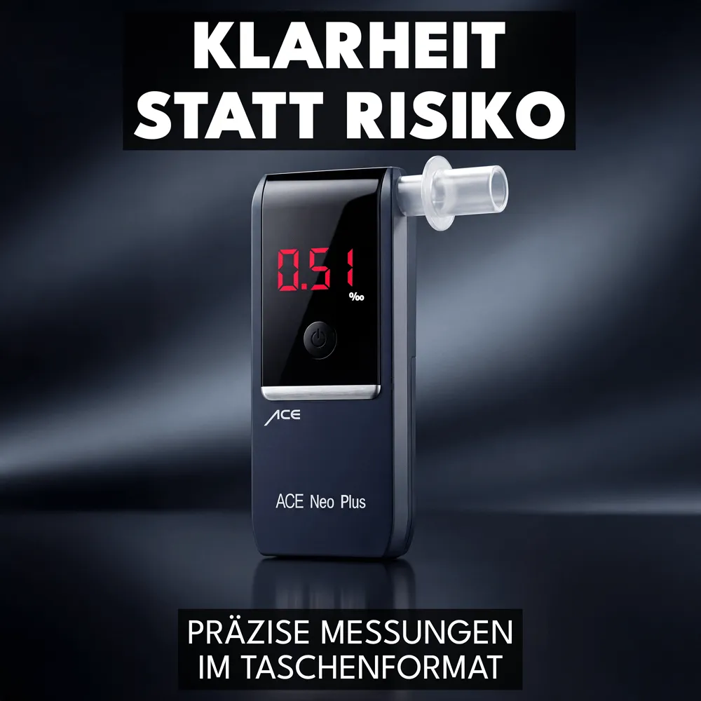 ACE Neo Alkoholtester + 25 Mundstücke Kalibrier-Gutschein