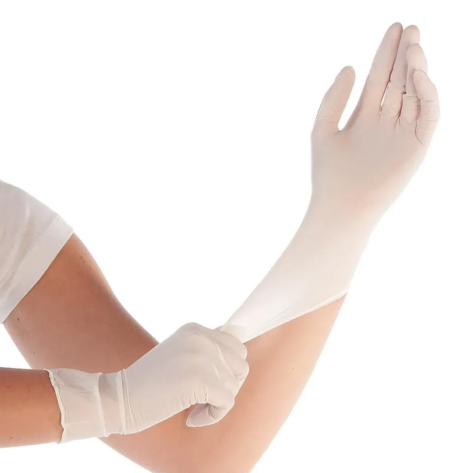 Hygostar Elastic Synthetikhandschuhe weiß 8/M 100 Stück puderfrei