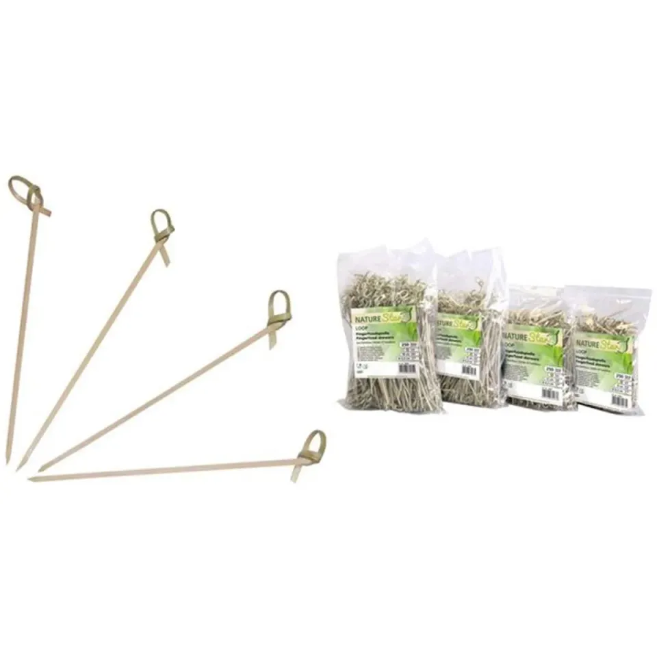 NatureStar Loop Fingerfood-Spieße Bambus 12cm natur