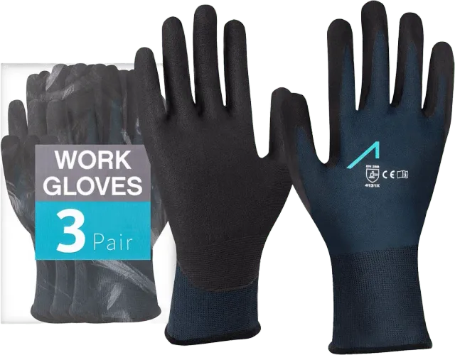 ACE Arbeitshandschuhe Nitril 3 Paar 09-L Grip