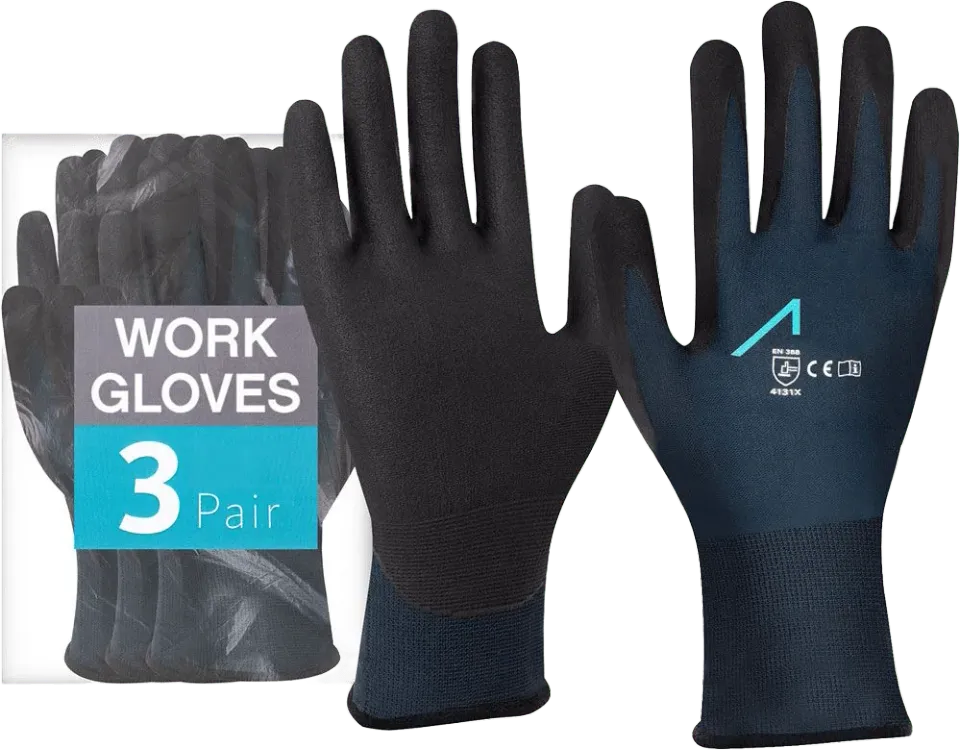 ACE Arbeitshandschuhe Nitril 3 Paar 09-L Grip