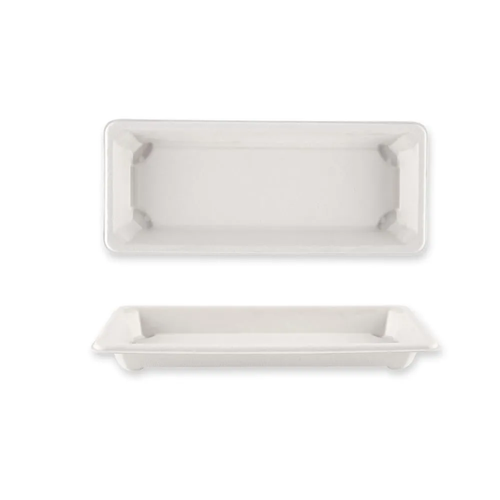 NatureStar Sushi-Schale Zuckerrohr 22,1 cm weiß 500 Stück fettbeständig