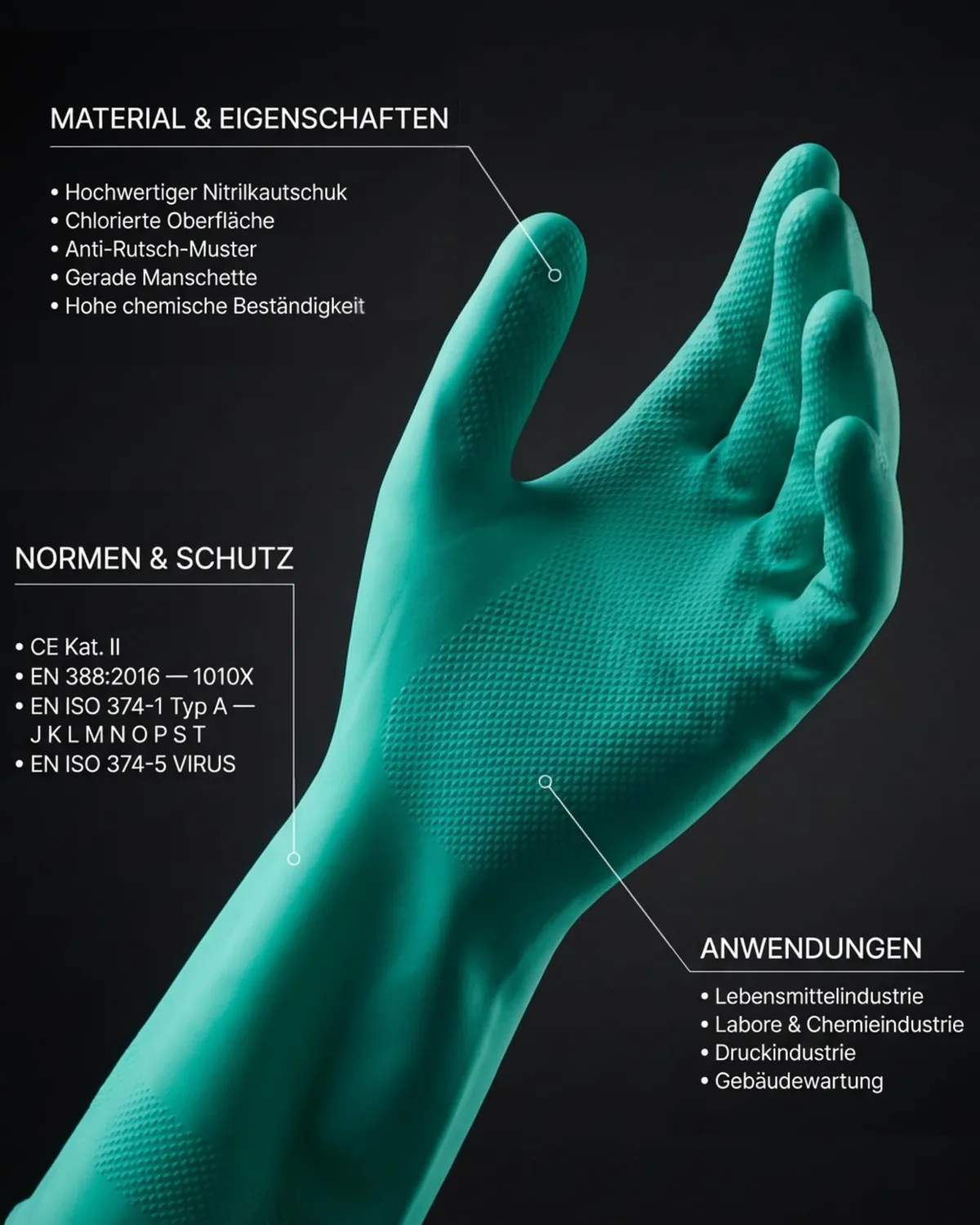 Hi5 X-Chem HI555 Chemikalienschutzhandschuhe L 1 Stück Typ A