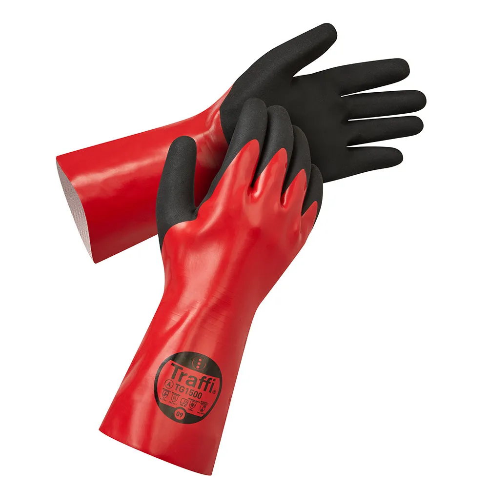 TraffiGlove TG1500 Chemiehandschuhe NBR Größe 7-12 wasserdicht