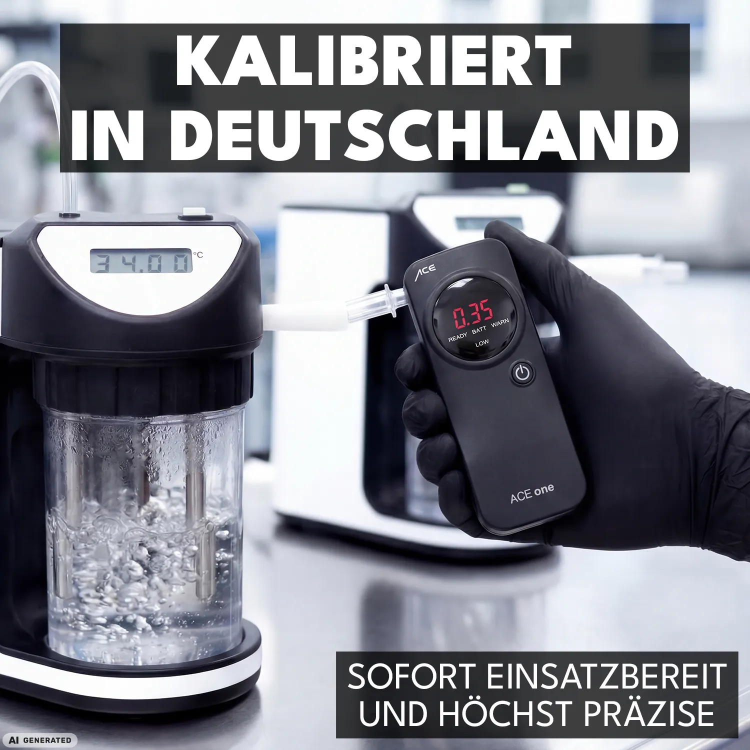 ACE One Alkoholtester mit 25 Mundstücken kompakt
