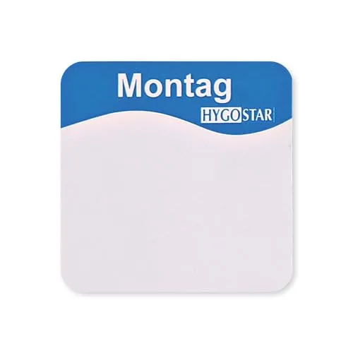 Franz Mensch Hygostar Tagesetiketten Montag 25x25mm 12 Rollen