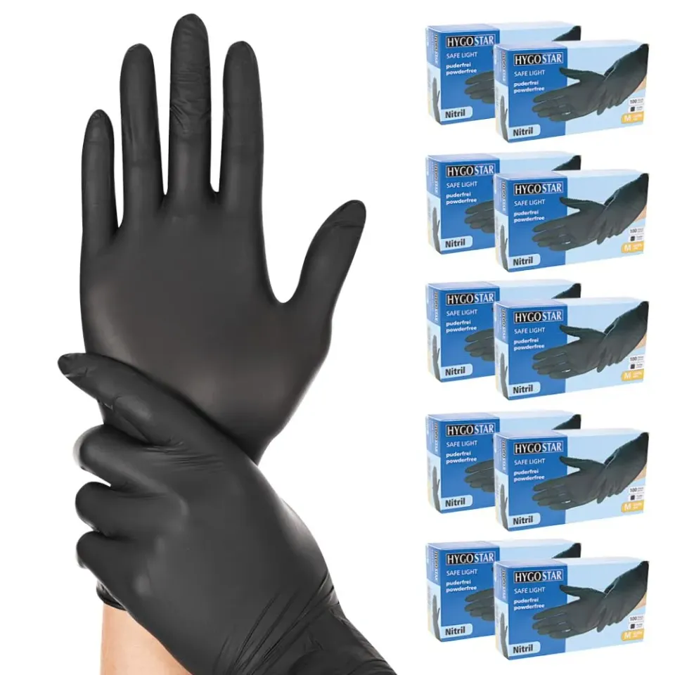 Hygostar Safe Light Nitrilhandschuhe Schwarz L 1000 Stück
