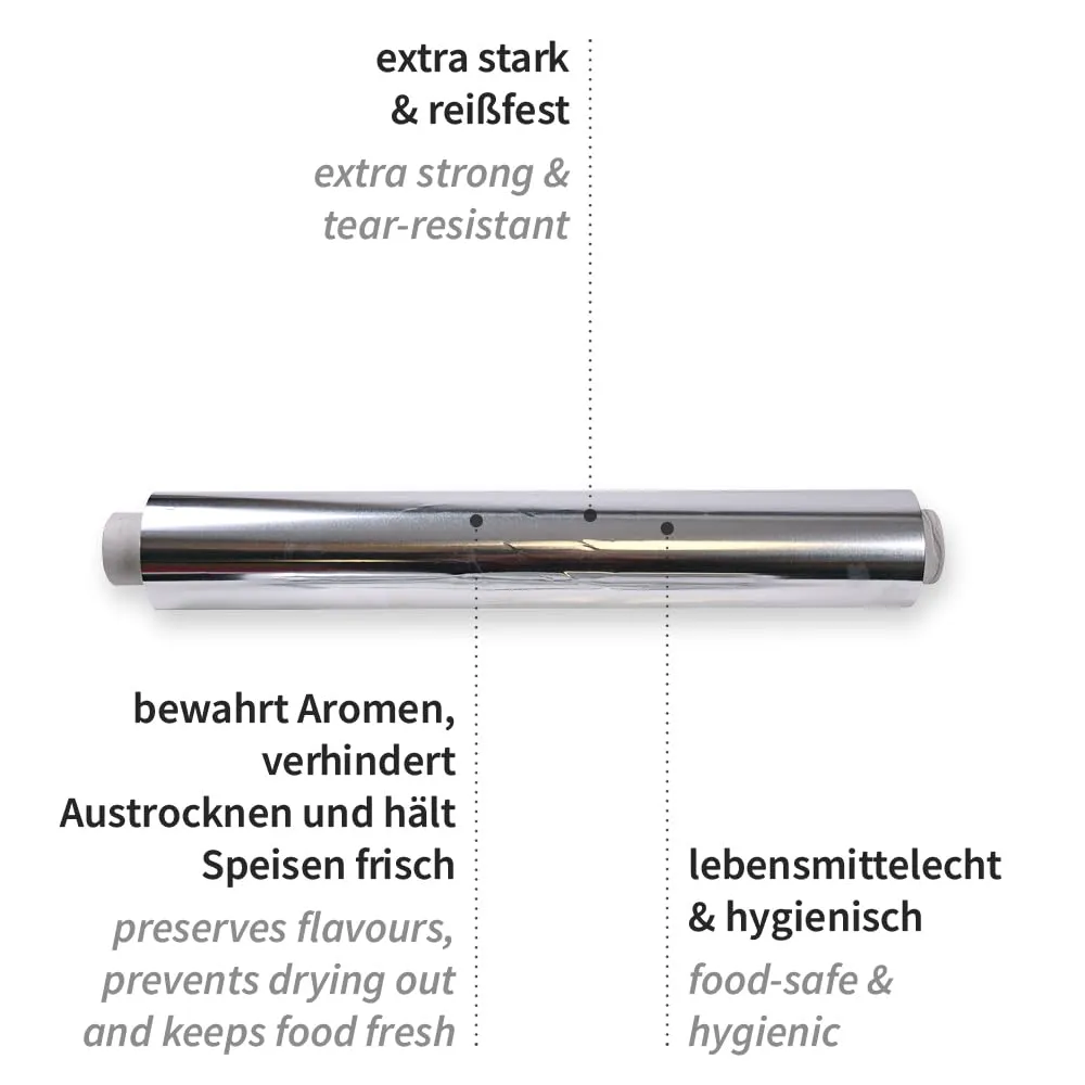 Hygostar Aluminiumfolie 150mx45cm silber 4 Stück 11my