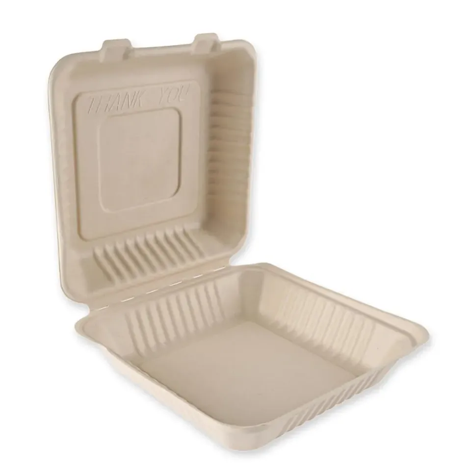 NatureStar Menübox Zuckerrohr natur 1,3 l 250 Stück Klappdeckel