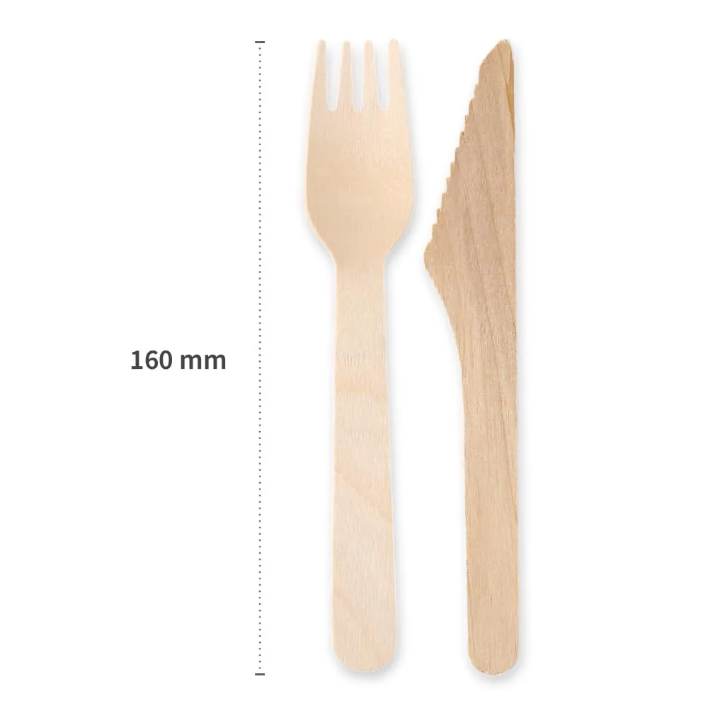 NatureStar Bestecksets Double Holzbesteck 500 Sets gewachst
