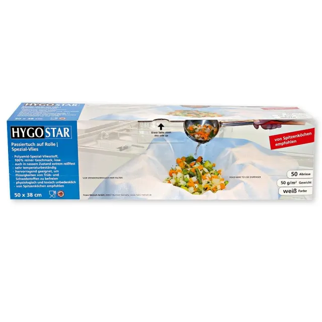 Hygostar Filterstar Passiertücher Weiß 50x38cm 50 Stück Rolle