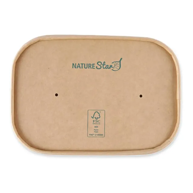 NatureStar Deckel Takeaway Kraftpapierdeckel 300 Stück braun