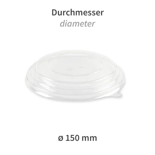 NatureStar Caesar Deckel rPET 300 Stück Ø 15 cm transparent