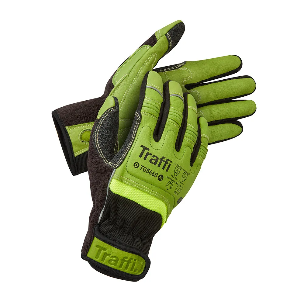 TraffiGlove TG5660 Lederhandschuhe Schnittschutz D