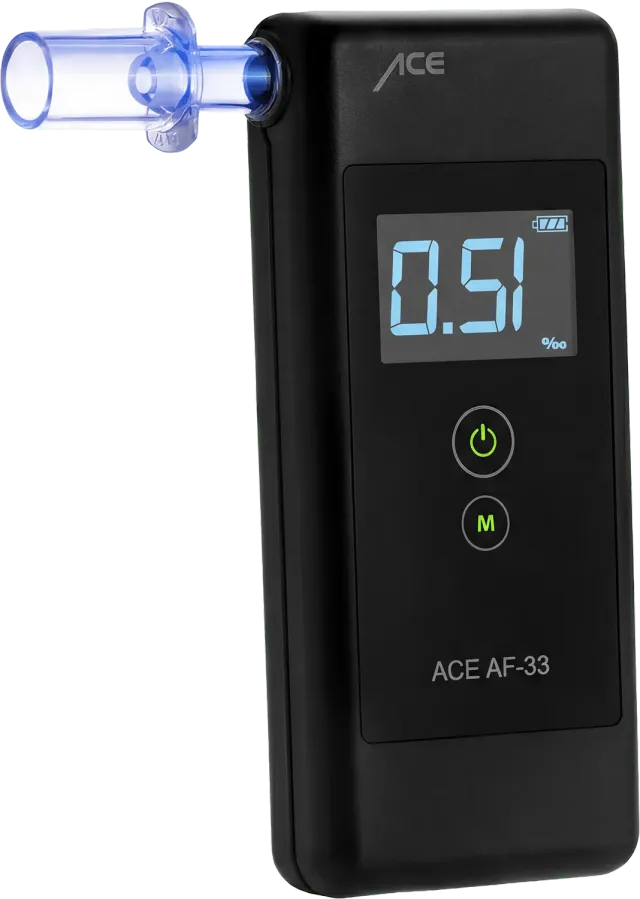 ACE AF-33 Alkotester mit 25 Mundstücken elektrochemisch