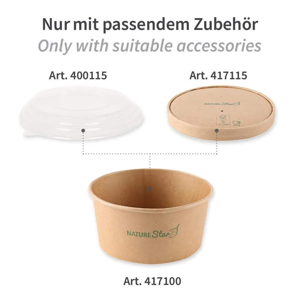 NatureStar Caesar Salatschalen 1000ml braun 300 Stück PE-beschichtet