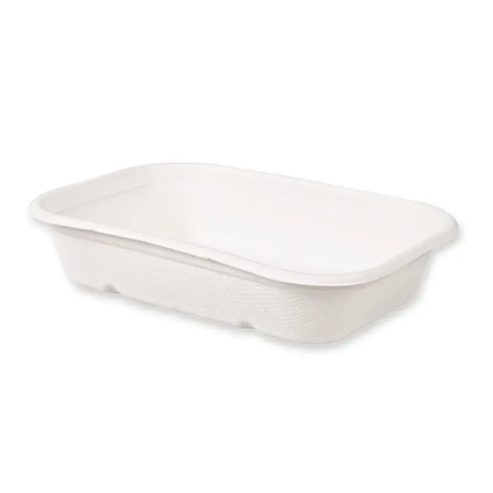 NatureStar Casa Schalen eckig 650ml weiß 500 Stück Zuckerrohr