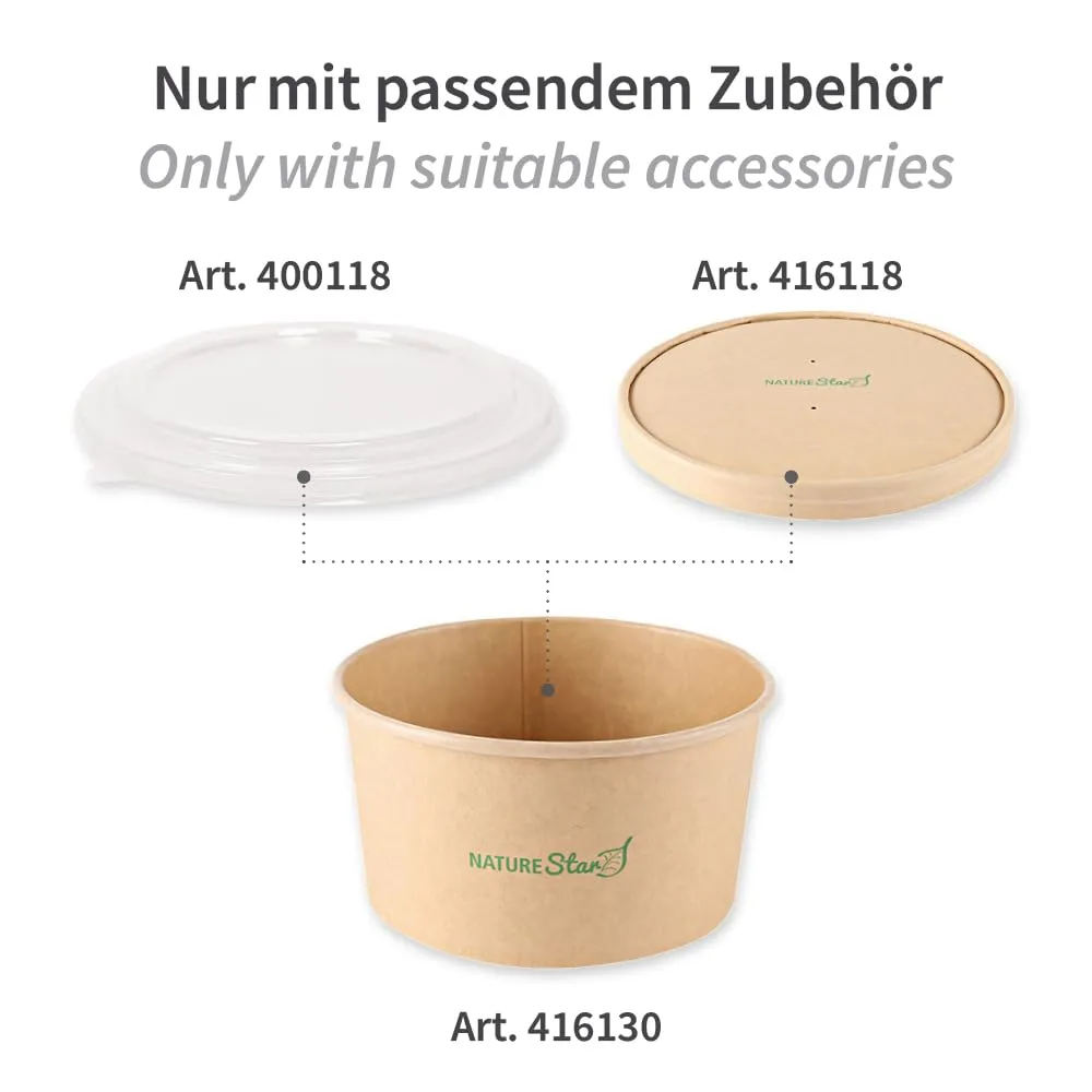 NatureStar Caesar Salatschalen 1300 ml 300 Stück PLA-beschichtet