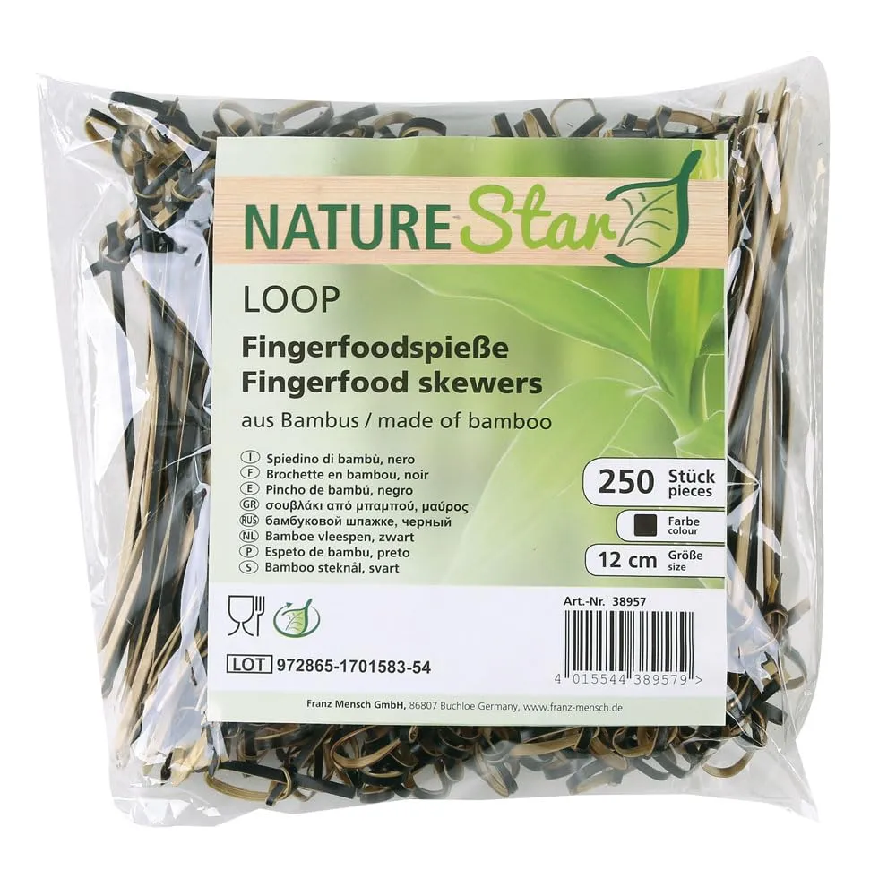 NatureStar Loop Spieße 180mm Bambus natur 10000 Stück