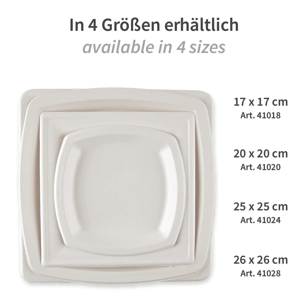 NatureStar Teller Einweg 17x17cm 1000 Stück Zuckerrohr