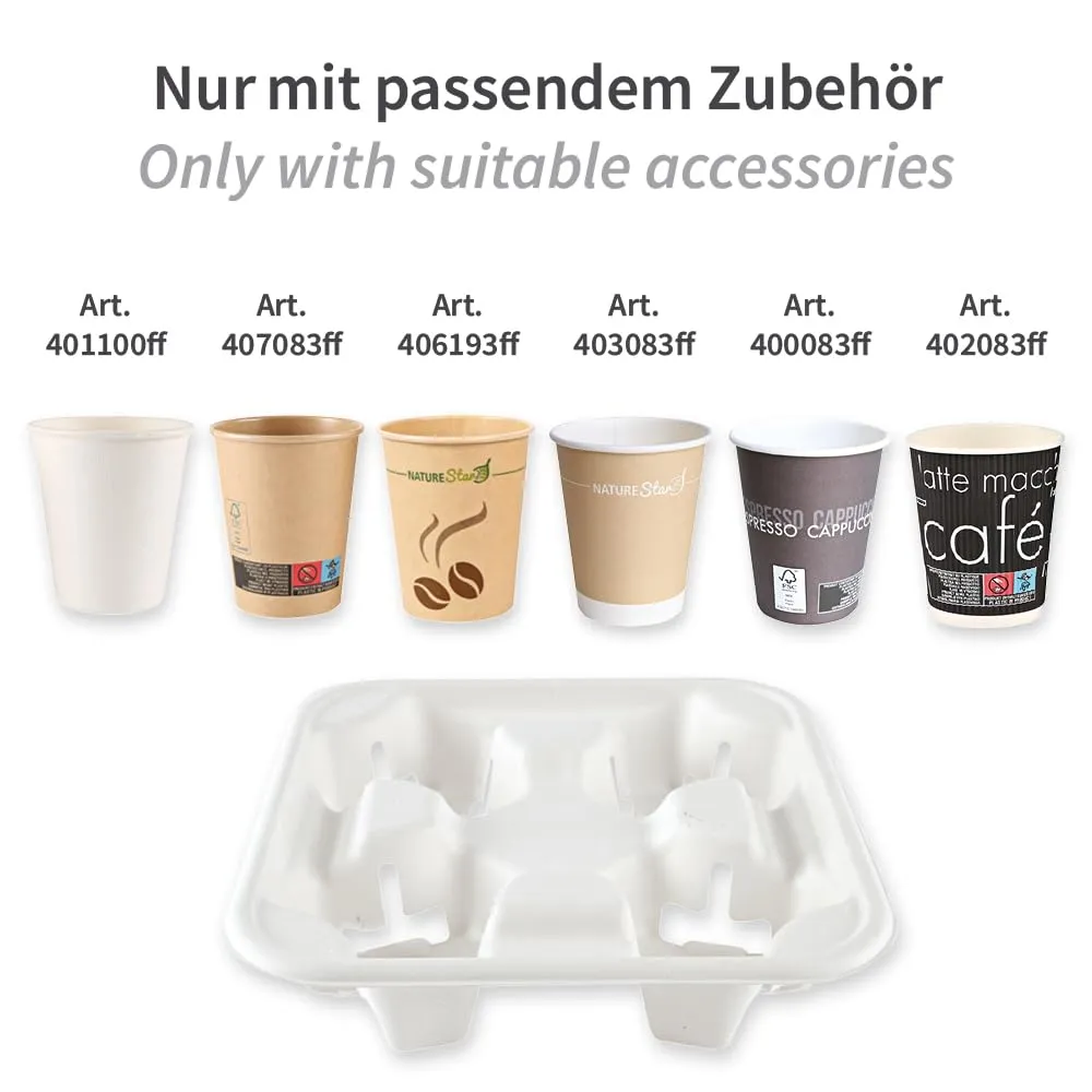 NatureStar Becherhalter Quattro Zuckerrohr 600 Stück