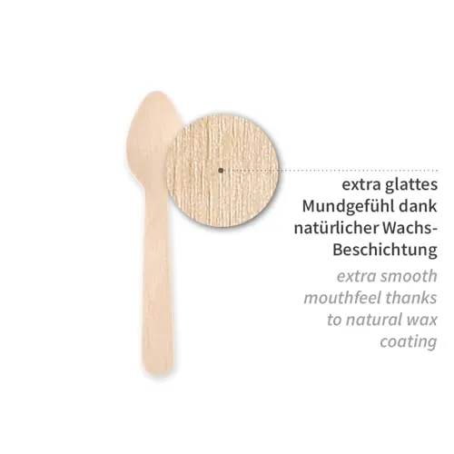 NatureStar Kaffeelöffel Holz 11 cm 1000 Stück wachsbeschichtet