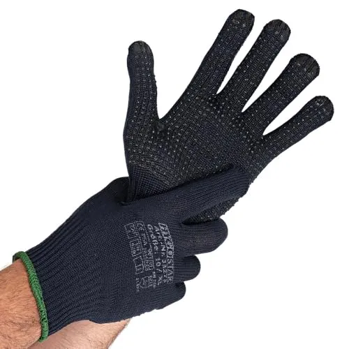 Hygostar Pearl Feinstrickhandschuhe 8/M dunkelblau 24 St. Noppen