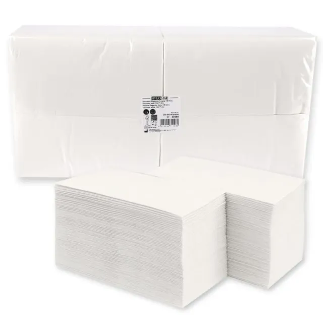 Hygostar Eleganza Servietten weiß 40x40cm 1000St 3-lagig